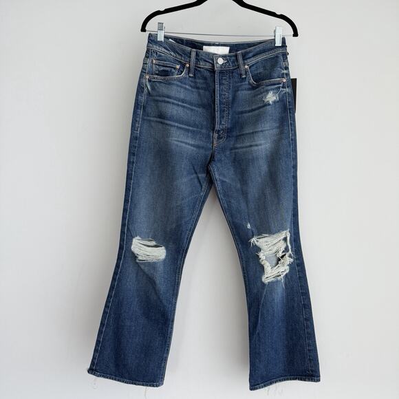 Mother Jeans Womens 29 The Tripper Dark Wash Distressed Your Treat Or Mine - Picture 1 of 13